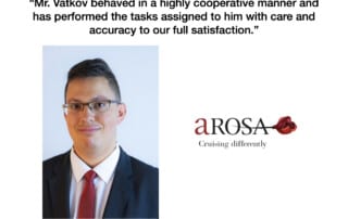 Mr. Nikola Vatkov, Food & Beverage Trainee at A-Rosa Cruises