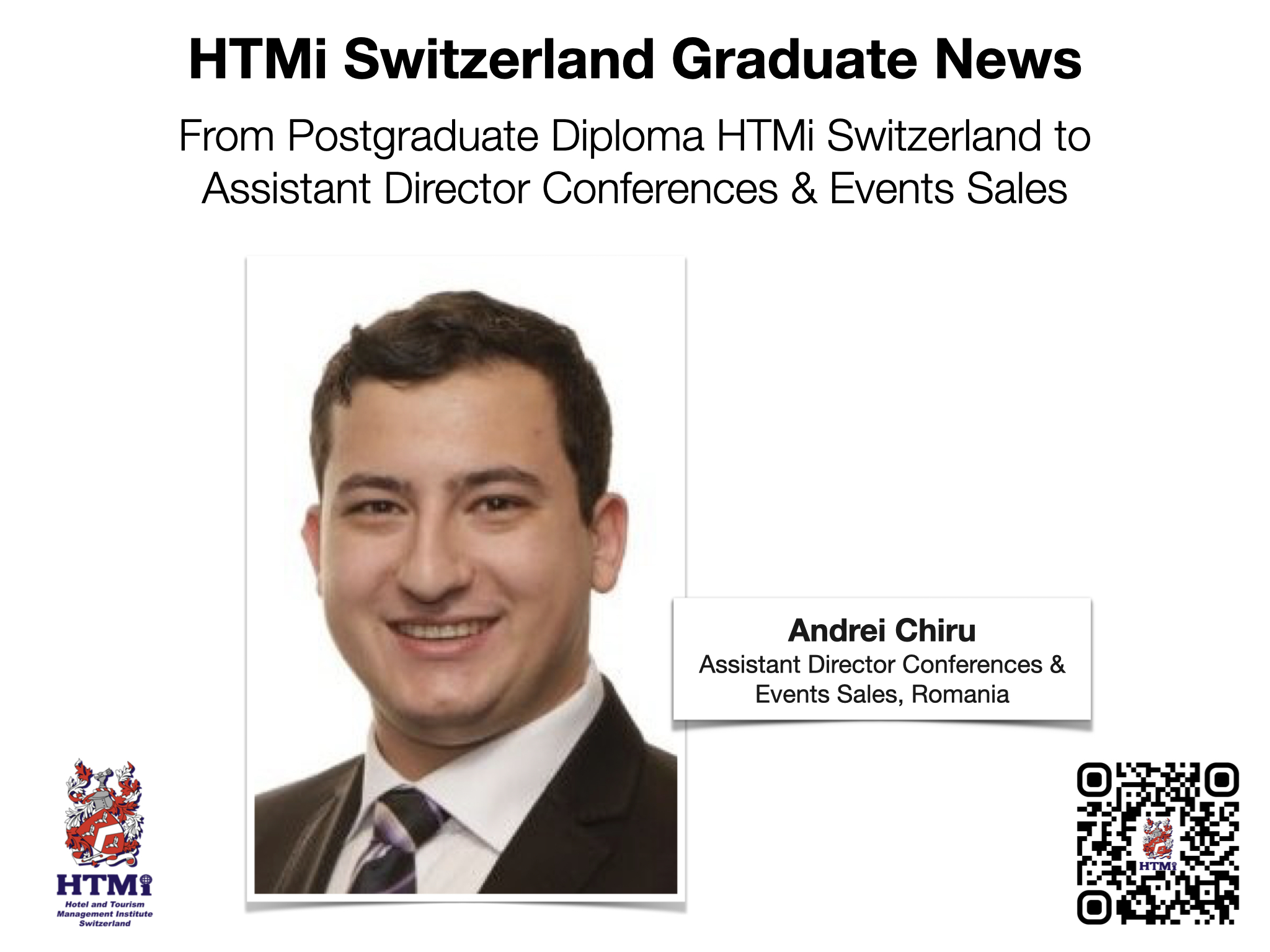 Andrei Chiru - From Postgraduate Diploma HTMi Switzerland to Assistant Director Conferences & Events Sales