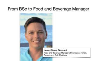 Jean-Pierre Tennant BSC to Food and Beverage Manager