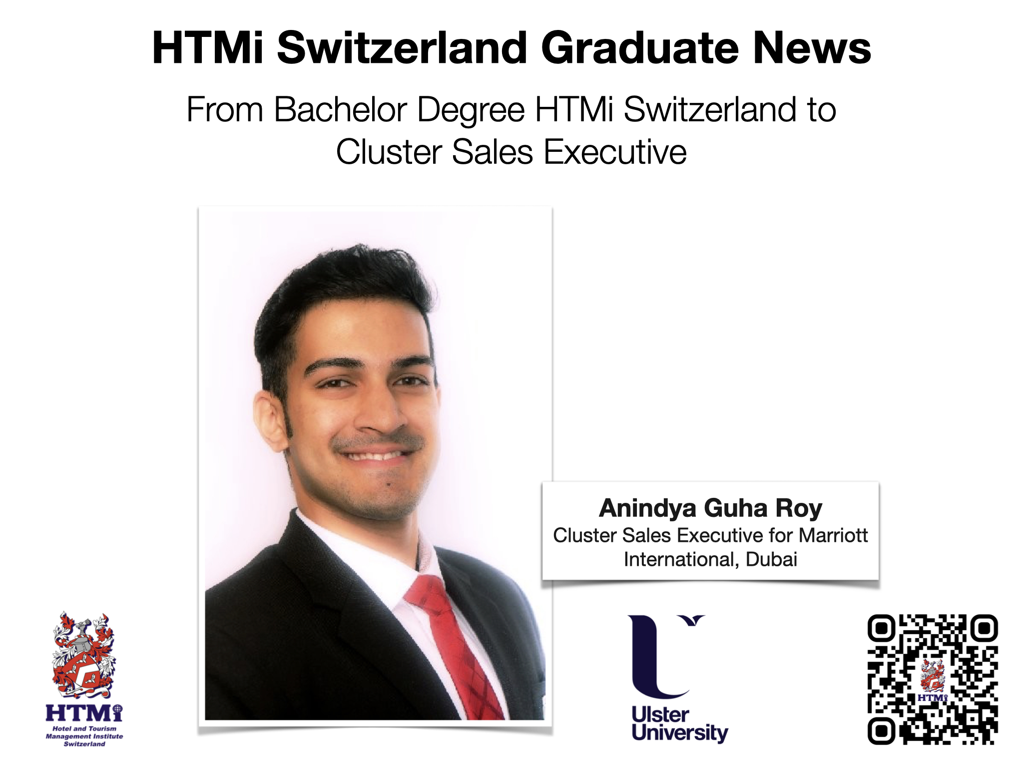 Anindya Guha Roy - From Bachelor Degree HTMi Switzerland to Cluster Sales Executive - HTMi Switzerland Graduate News