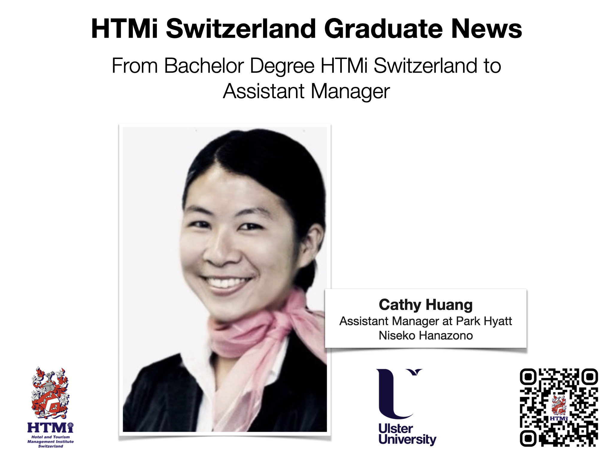 Cathy Huang - From Bachelor Degree HTMi Switzerland to Assistant Manager - HTMi Switzerland Graduate News