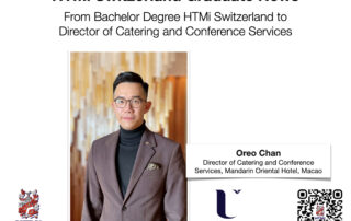 Oreo Chan - From Bachelor Degree HTMi Switzerland to Director of Catering and Conference Services - HTMi Switzerland Graduate News