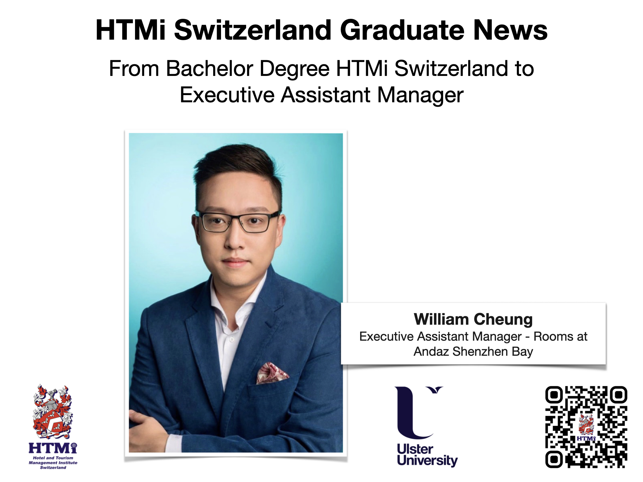 William Cheung - From Bachelor Degree HTMi Switzerland to Executive Assistant Manager - HTMi Switzerland Graduate News