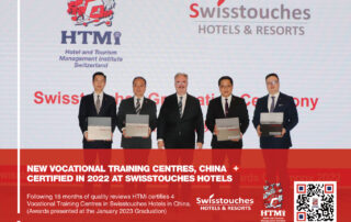 Following 18 months of quality reviews HTMi certifies 4 Vocational Training Centres in Swisstouches Hotels in China.