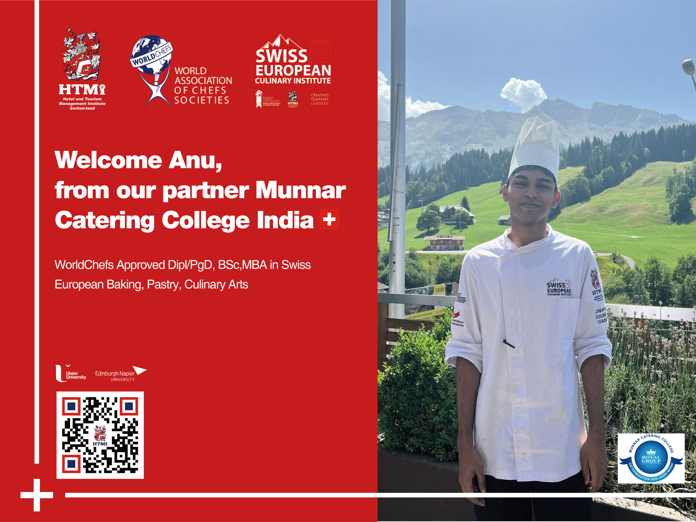 WorldChefs Approved Dipl/PgD, BSc,MBA in Swiss European Baking, Pastry, Culinary