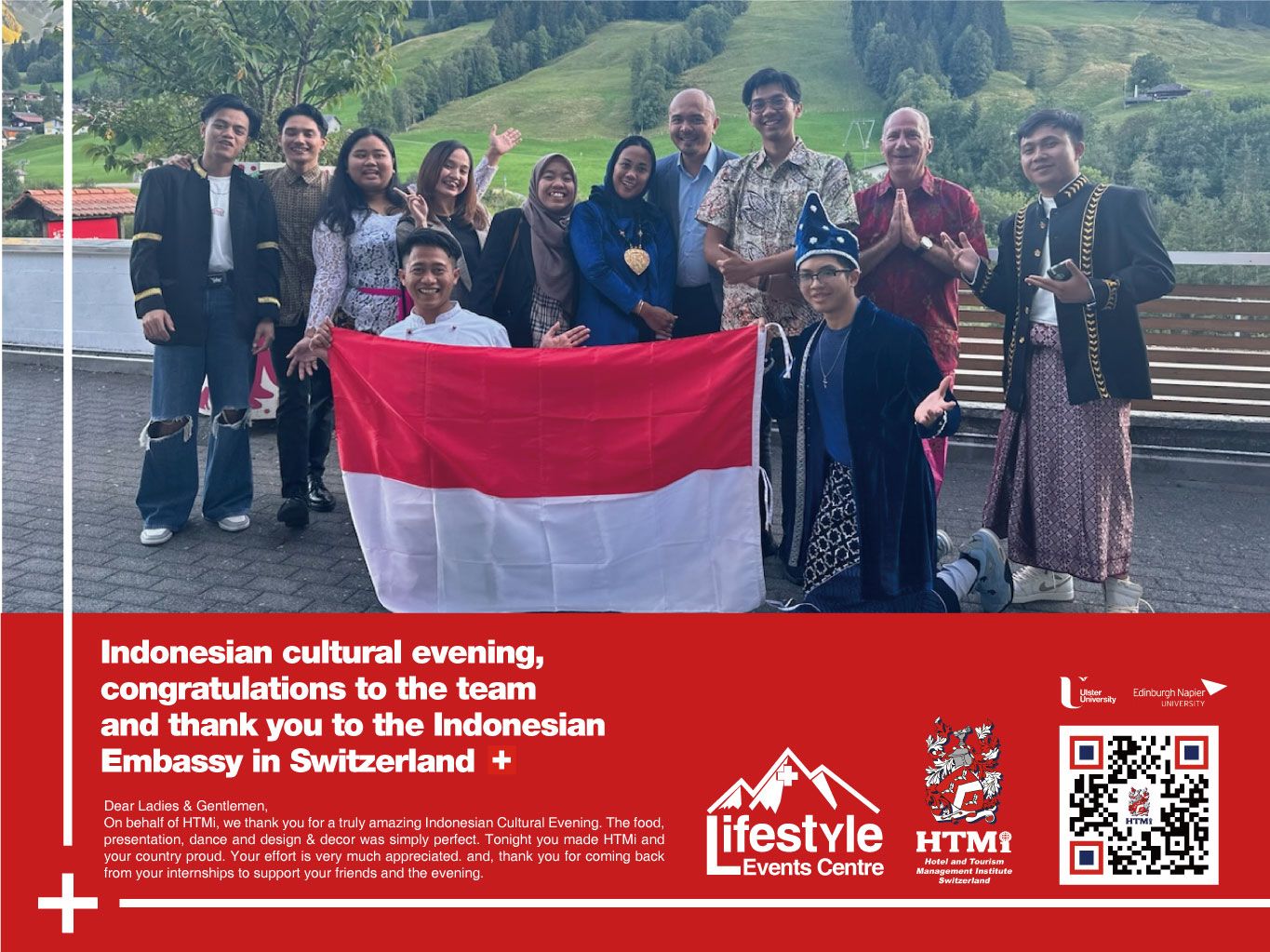 Indonesian cultural evening, congratulations to the team and thank you to the Indonesian Embassy in Switzerland