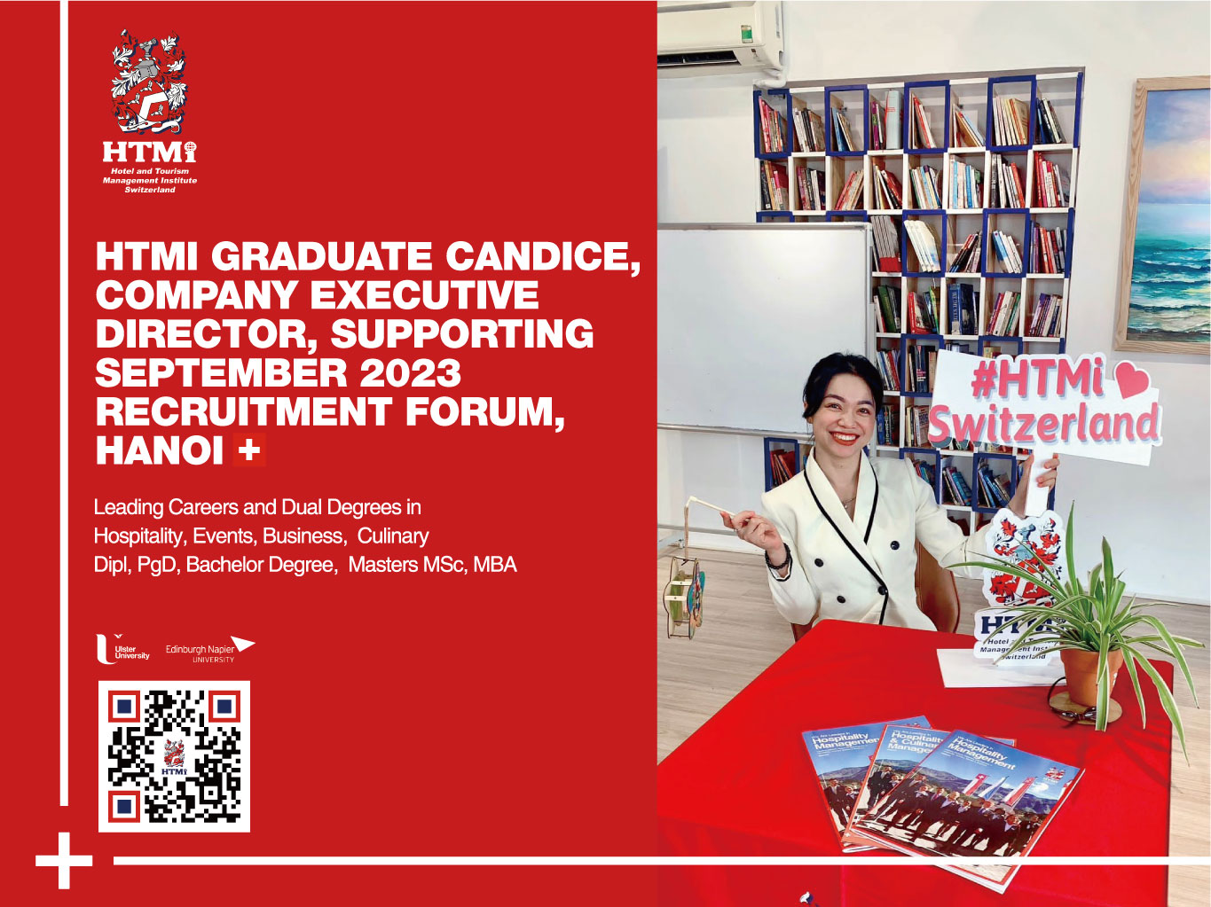 HTMi Graduate Candice, Company Executive Director, Supporting September 2023 Recruitment Forum, Hanoi