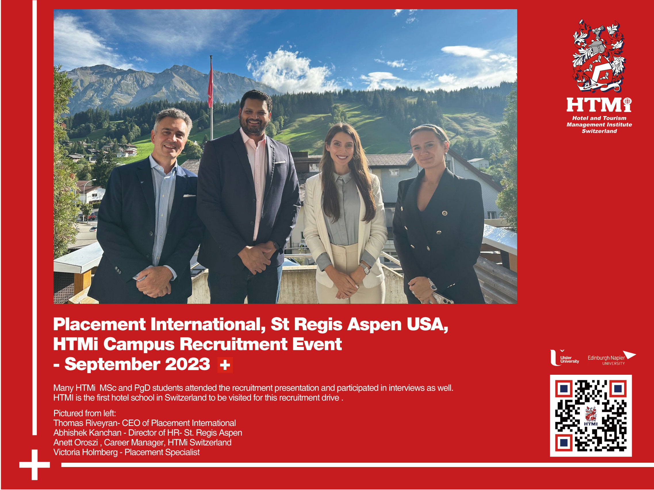 Placement International, St Regis Aspen USA, HTMi Campus Recruitment Event - September 2023