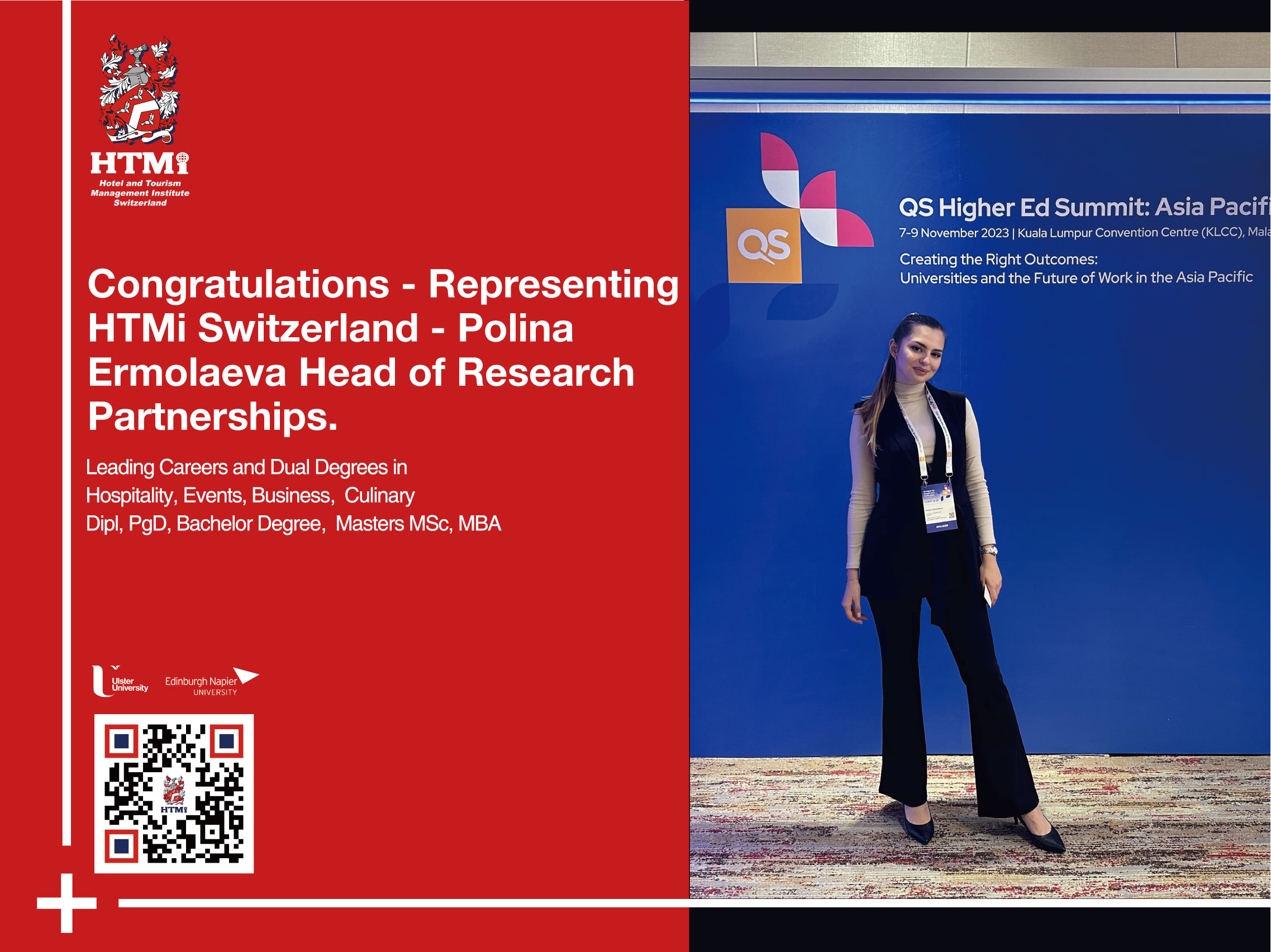 Congratulations - Representing HTMi Switzerland - Polina Ermolaeva, Head of Research Partnerships