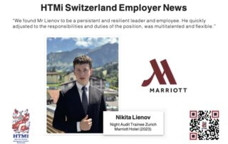 HTMi Switzerland Employer News - Nikita Lienov - Night Audit Trainee Zurich Marriott Hotel